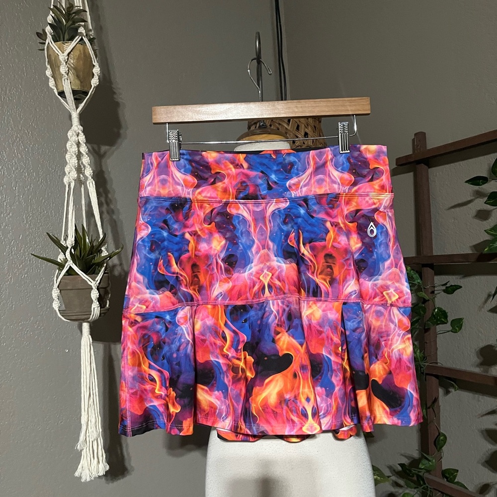 DonaJo Tennis Skirt - JoJo Fire Pattern